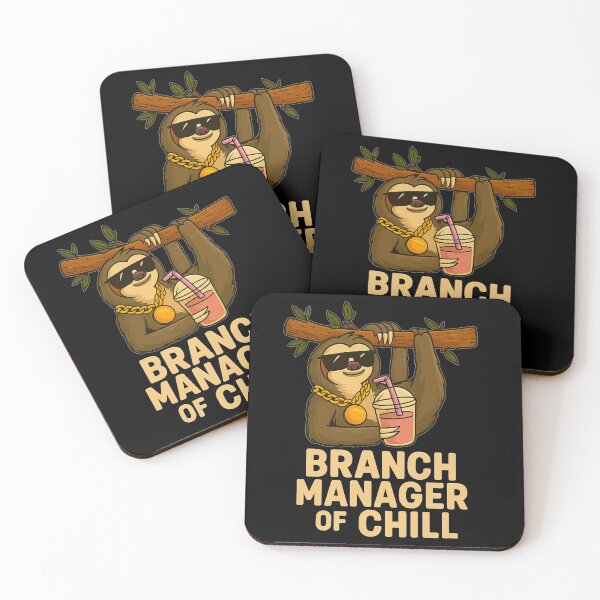 Item preview, Branch Manager of Chill – Funny Sloth Wearing Shades & Gold Chain designed and sold by JonelCrafts.