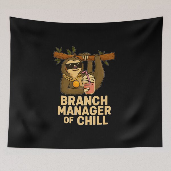 Item preview, Branch Manager of Chill – Funny Sloth Wearing Shades & Gold Chain designed and sold by JonelCrafts.