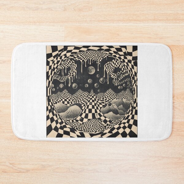 Item preview, Japanese Vintage Psychedelic Poster – Oriental Surrealism with Wavy Checkerboard Drip | Dalí-Inspired Art. designed and sold by printeGear.