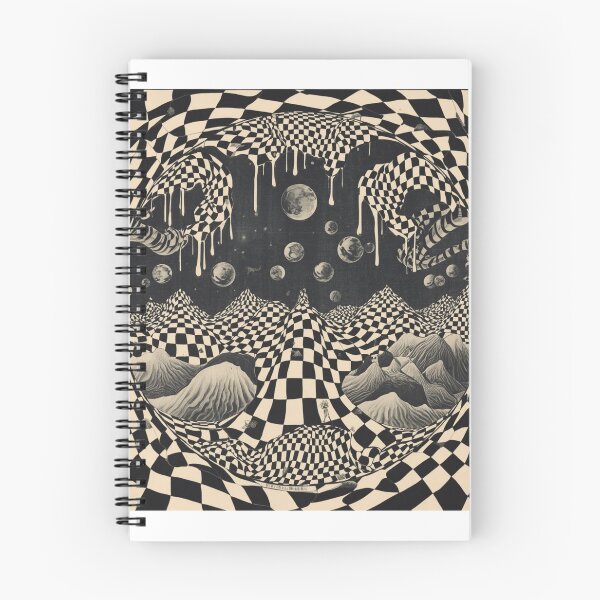 Item preview, Japanese Vintage Psychedelic Poster – Oriental Surrealism with Wavy Checkerboard Drip | Dalí-Inspired Art. designed and sold by printeGear.