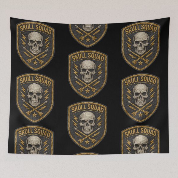 Item preview, Skull Squad skull and rounds combat shield designed and sold by LaNadaYFundante.