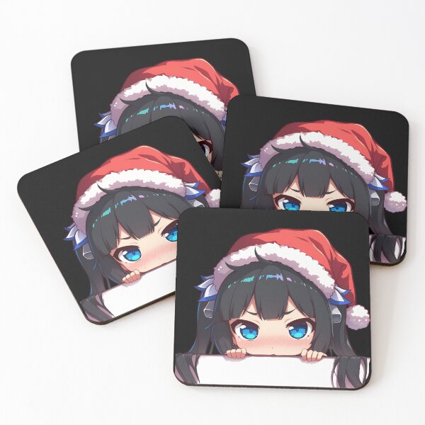 Item preview, Danmachi Hestia Danmachi Chibi Kawaii Christmas Peeker Anime Girl Holiday Brightness designed and sold by thedarvills.