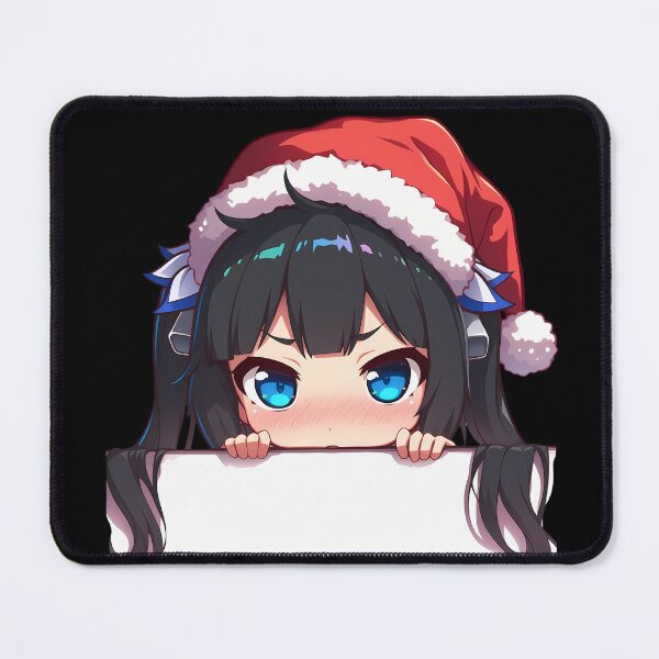 Item preview, Danmachi Hestia Danmachi Chibi Kawaii Christmas Peeker Anime Girl Holiday Brightness designed and sold by thedarvills.