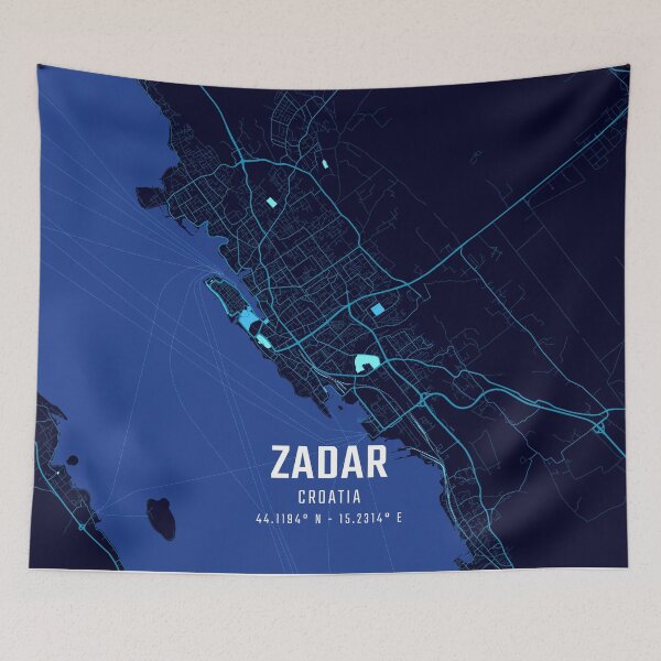 Item preview, Zadar Midnight City Map designed and sold by HomeLivingCo.