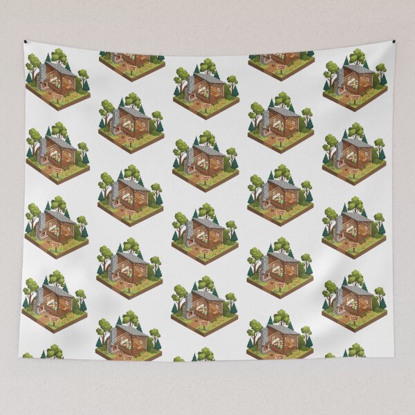 Item preview, Cades Cove Cozy Log Cabin - Isometric Diorama Art designed and sold by Digital Dreams Arts.