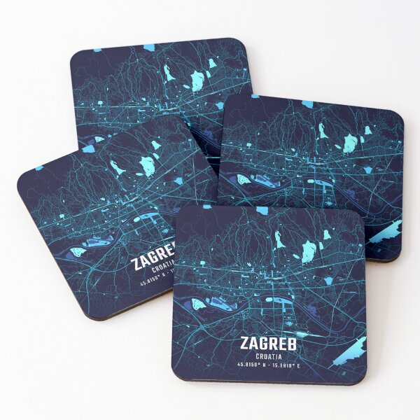 Item preview, Zagreb Midnight City Map designed and sold by HomeLivingCo.