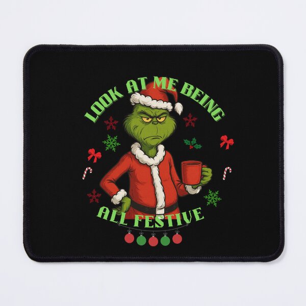Item preview, Grumpy Green Christmas Mood Character – Funny Festive designed and sold by StudioWhitworth.