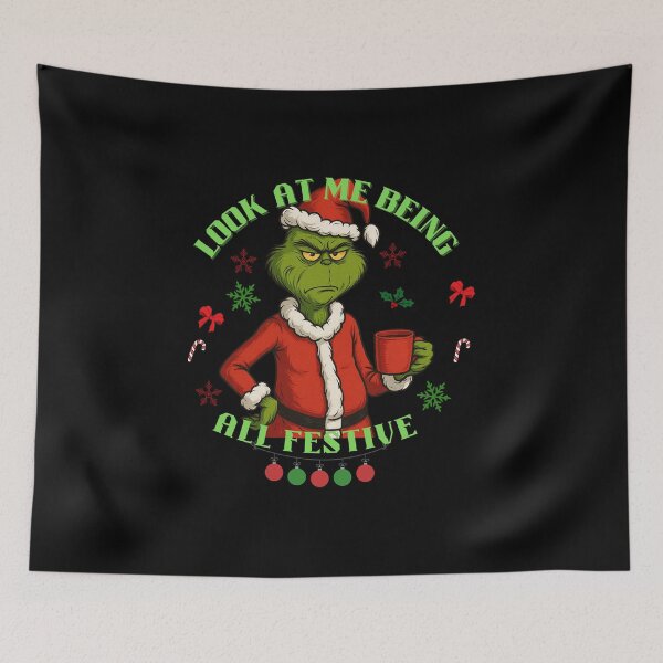 Item preview, Grumpy Green Christmas Mood Character – Funny Festive designed and sold by StudioWhitworth.