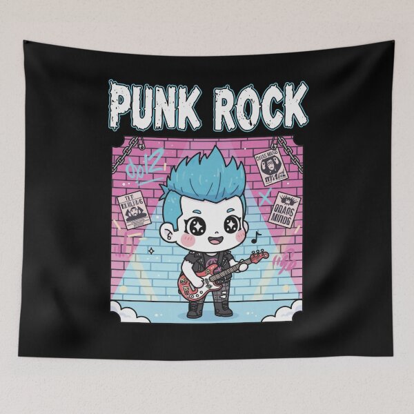 Item preview, PUNK ROCK musician or fan funny kawaii punk rocker underground music indie punk hard core grind core designed and sold by Jt41.