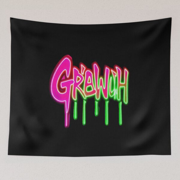 Item preview, “Neon Drip Graffiti Text Art – Pink & Green Glow Lettering Street Style Design” designed and sold by Trendworld00.