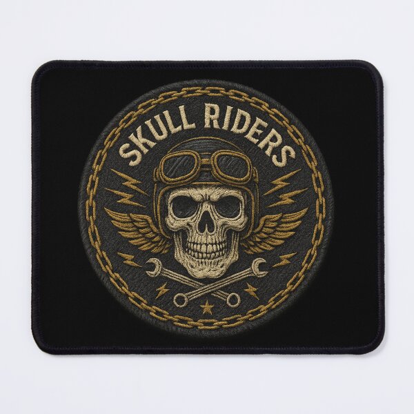 Item preview, Skull Riders pilot skull biker patch designed and sold by LaNadaYFundante.