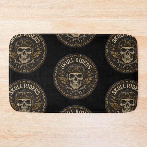 Item preview, Skull Riders pilot skull biker patch designed and sold by LaNadaYFundante.