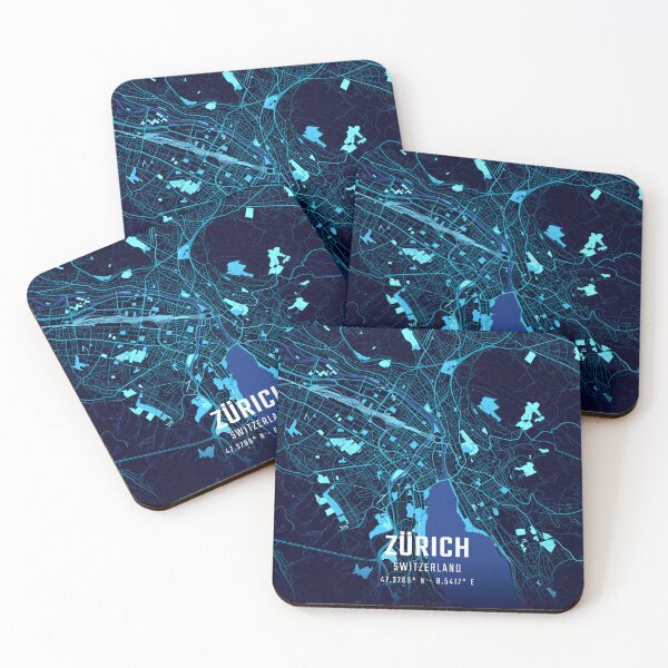 Item preview, Zürich Midnight City Map designed and sold by HomeLivingCo.