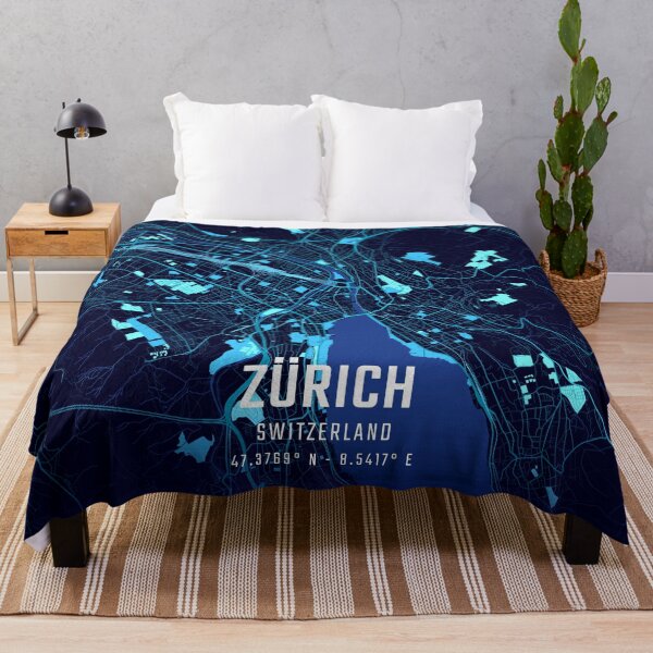 Item preview, Zürich Midnight City Map designed and sold by HomeLivingCo.