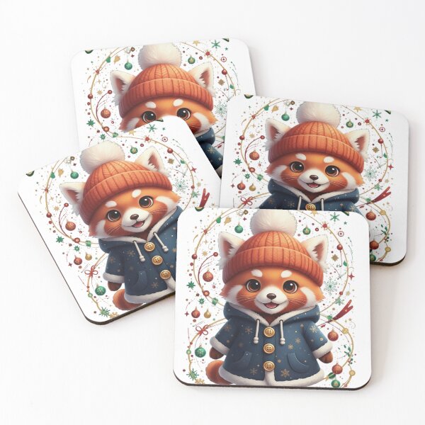 Item preview, Red Panda in Winter Coat and Beanie designed and sold by newvisionart191.