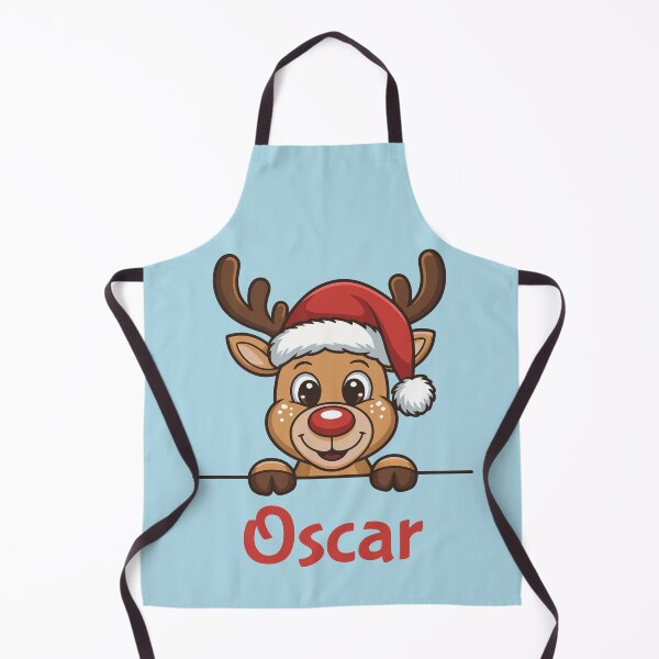 Artikelvorschau, Niedliche Weihnachtsrentier-Grafik von Oscar mit Weihnachtsmannmütze | Personalisierte Geschenkidee für Weihnachten entworfen und verkauft von 89BLACK.