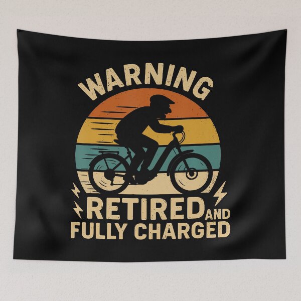 Item preview, Warning Retired And Fully Charged Electric Bike Awesome designed and sold by JeneMindy.