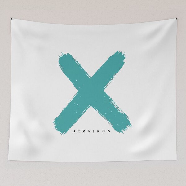 Item preview, JEXVIRON Turquoise X Logo Evolution Aesthetic Minimalist Tee designed and sold by JEXVIRON.