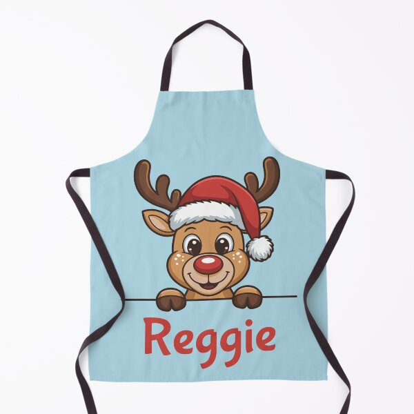 Item preview, Reggie Cute Christmas Reindeer Graphic with Santa Hat | Personalized Holiday Gift Idea designed and sold by 89BLACK.