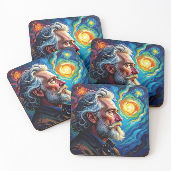 Item preview, Galactic Gaze – Portrait of a thinker in the van Gogh flow between starlight and inner depth designed and sold by FotoworldEdel.