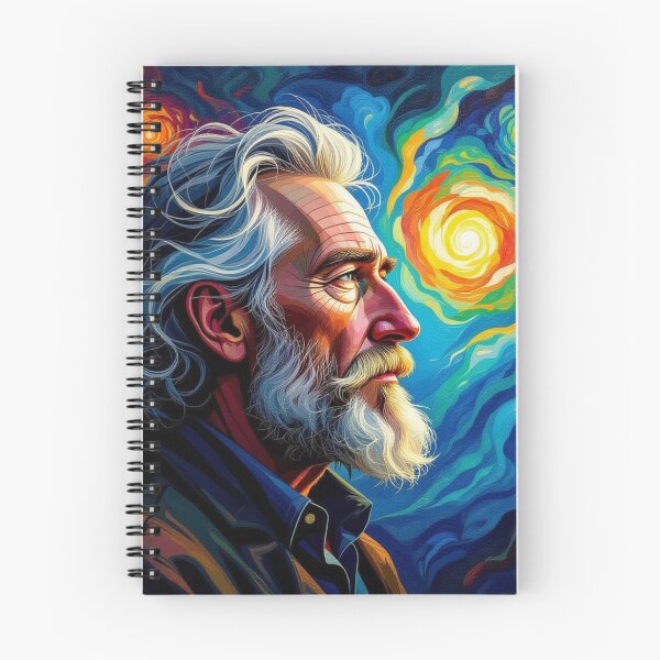 Item preview, Galactic Gaze – Portrait of a thinker in the van Gogh flow between starlight and inner depth designed and sold by FotoworldEdel.