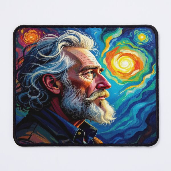 Item preview, Galactic Gaze – Portrait of a thinker in the van Gogh flow between starlight and inner depth designed and sold by FotoworldEdel.