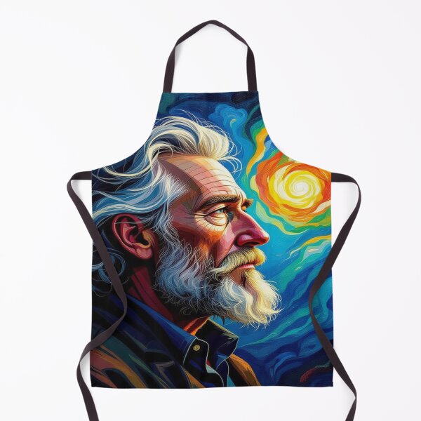 Item preview, Galactic Gaze – Portrait of a thinker in the van Gogh flow between starlight and inner depth designed and sold by FotoworldEdel.