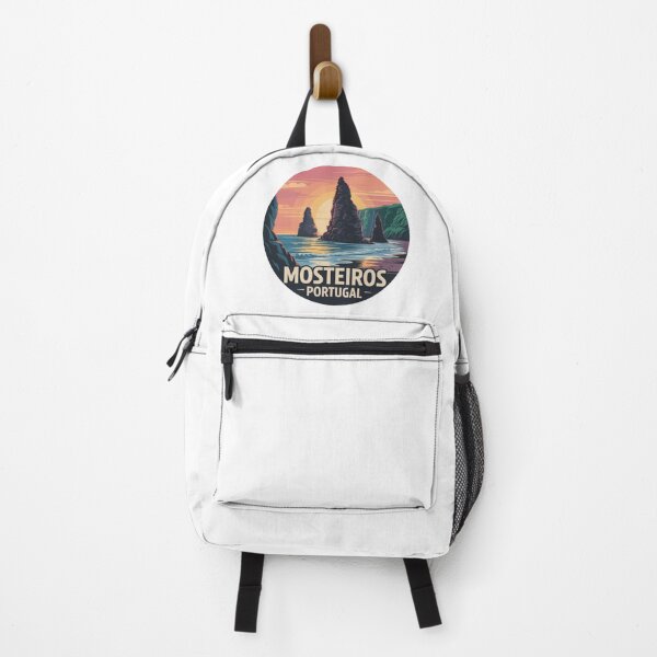 Item preview, Mosteiros Sunset Rocks - Azores Portugal Vintage Coastal Landscape Badge designed and sold by CircinusStore.
