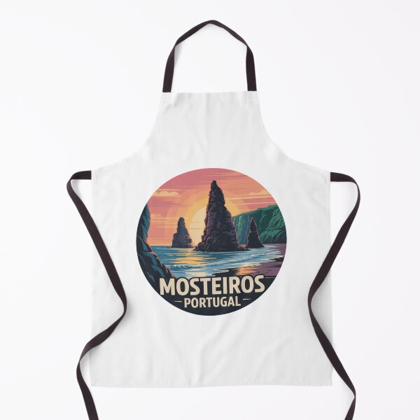 Item preview, Mosteiros Sunset Rocks - Azores Portugal Vintage Coastal Landscape Badge designed and sold by CircinusStore.