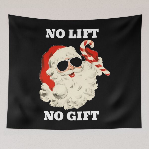 Item preview, No Lift No Gift Funny Santa Claus Gym Fitness Weightlifting designed and sold by JeneMindy.