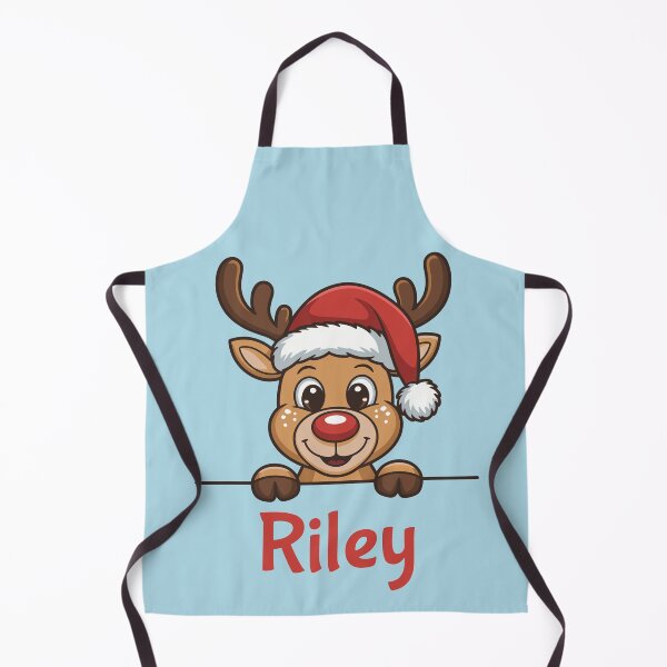 Item preview, Riley Cute Christmas Reindeer Graphic with Santa Hat | Personalized Holiday Gift Idea designed and sold by 89BLACK.