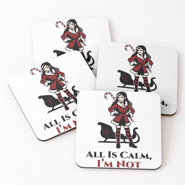 Item preview, All Is Calm, I'm Not - Gothic Christmas Candy Cane Girl designed and sold by Weasel Graphix.