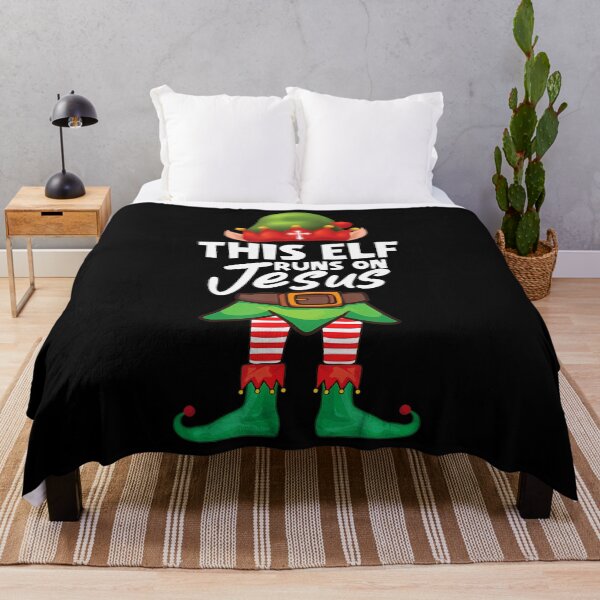 Item preview, This Elf Runs On Jesus Christian Elf Merry Christmas Family designed and sold by TaraLiliana.