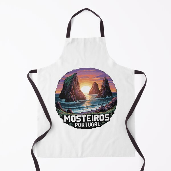 Item preview, Mosteiros Pixel Sunset - Azores Portugal Retro 8-Bit Coastal Landscape Badge designed and sold by CircinusStore.
