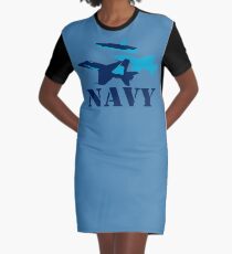 NAVY aircraft Graphic T-Shirt Dress