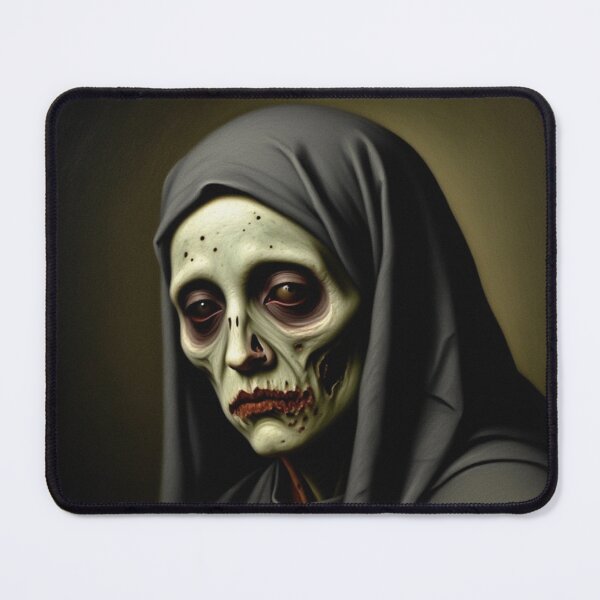 Item preview, Zombie Theresa von Crapskin Zombie Horror Tudor era portrait art designed and sold by Vintage Designs +.