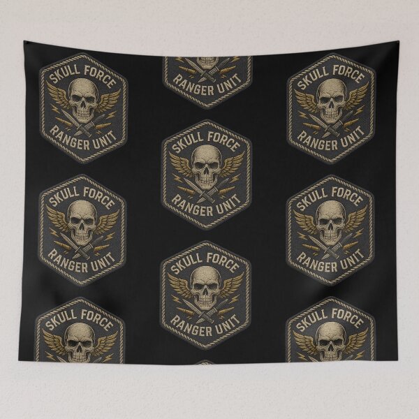 Item preview, Skull Force Ranger Unit winged skull badge designed and sold by LaNadaYFundante.