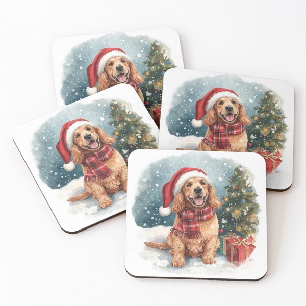 Item preview, Christmas cocker spaniel golden designed and sold by MoonMonkeyNbear.