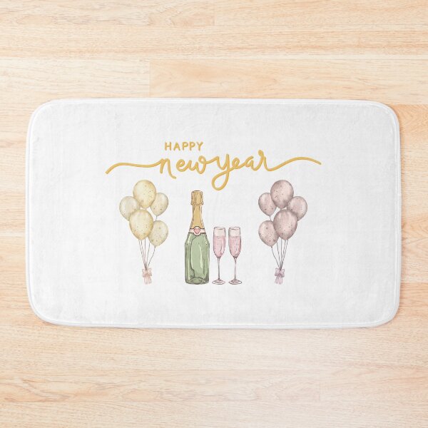 Item preview, Happy New Year with Champagne and Balloons – New Year Illustration designed and sold by iamKRUK.