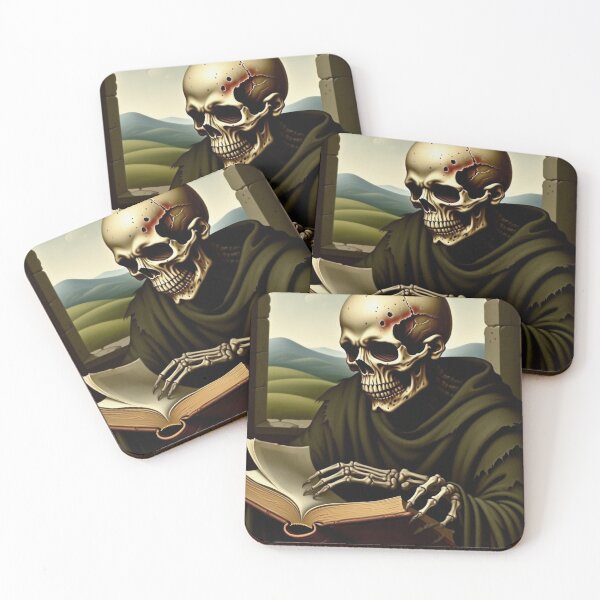 Item preview, Undead Vintage Monk with book Zombie Horror Tudor era portrait art designed and sold by Vintage Designs +.