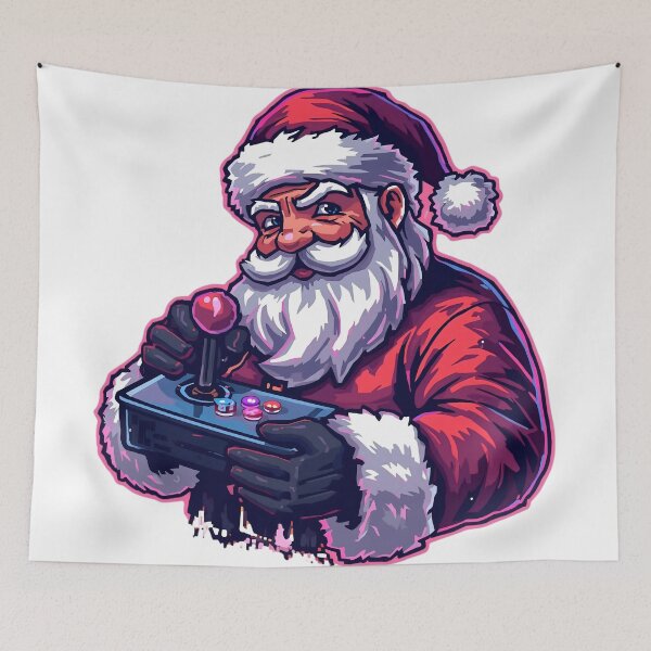 Item preview, Arcade Gamer Santa | Retro Christmas Art designed and sold by SoulenCify.