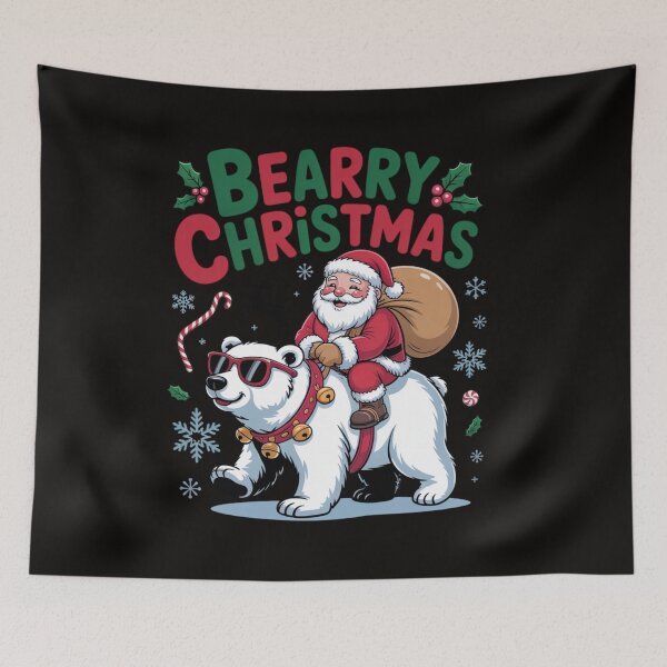 Item preview, Bearry Christmas Polar Bear Santa Fun for Holiday Costume  designed and sold by Clairenity Studio.