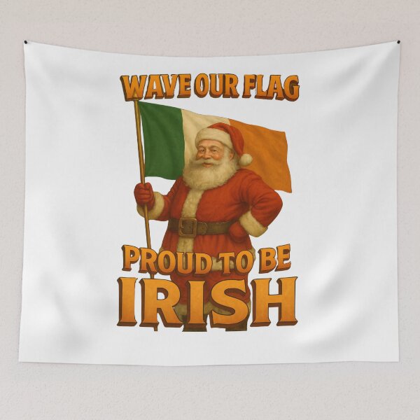 Item preview, Wave Our Flag Proud To Be Irish Santa Claus designed and sold by OliDesigns.