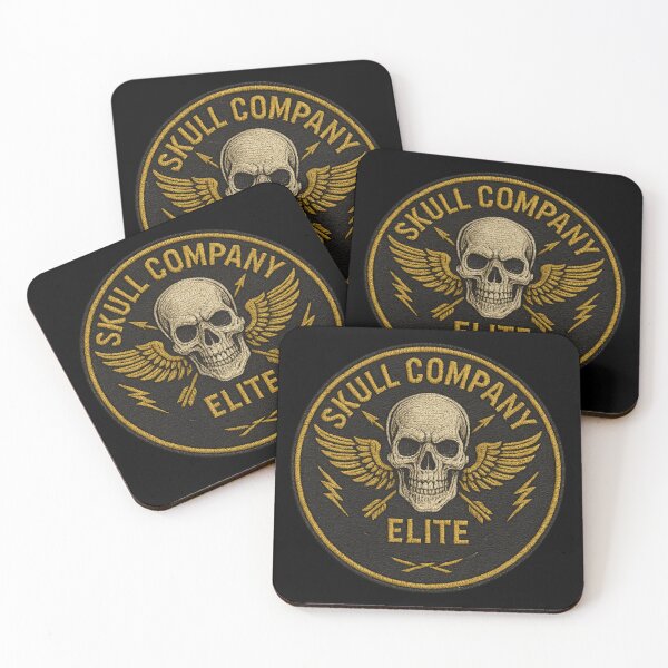 Item preview, Skull Company Elite winged skull round patch designed and sold by LaNadaYFundante.