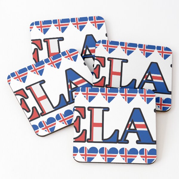 Item preview, Iceland Flag Letters And Hearts designed and sold by TheIconSmith.