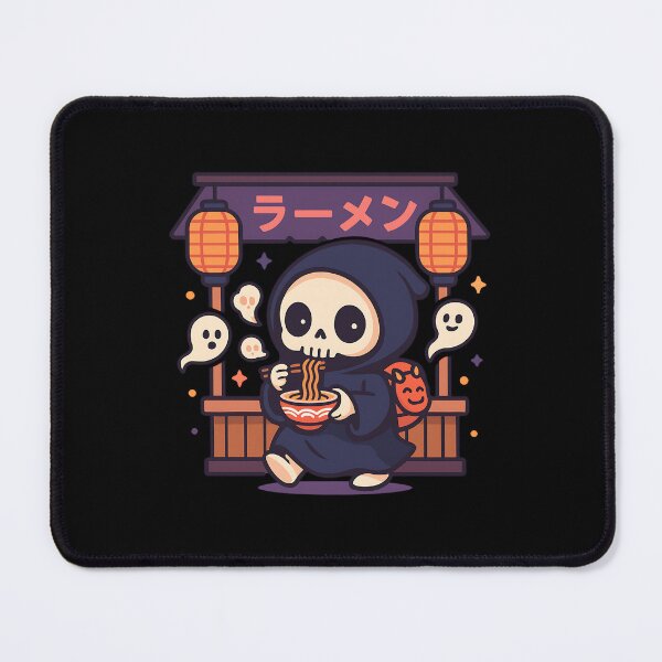 Item preview, Cute Anime Grim Reaper at Ramen Stand – Japanese Kawaii Art designed and sold by DesignDoodleArt.
