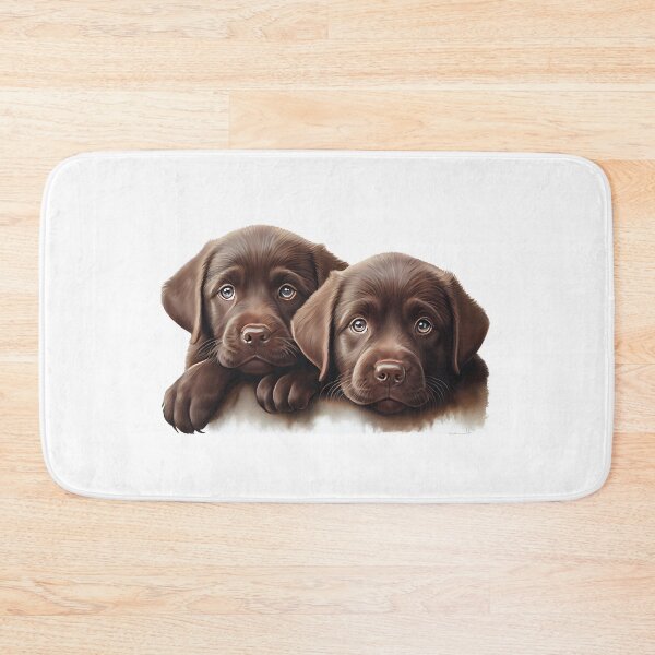 Item preview, Chocolate Labrador Puppy Duo with Soulful Eyes designed and sold by QuietBloom80.