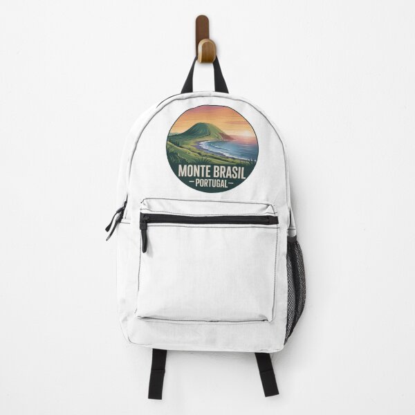 Item preview, Monte Brasil Sunset View – Azores Portugal Vintage Coastal Landscape Badge designed and sold by CircinusStore.