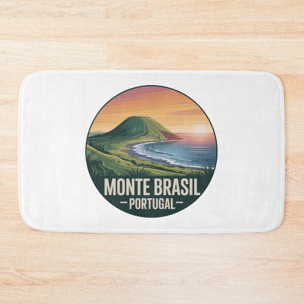 Item preview, Monte Brasil Sunset View – Azores Portugal Vintage Coastal Landscape Badge designed and sold by CircinusStore.