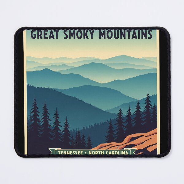 Item preview, Tennessee & North Carolina Border - Great Smoky Mountains Retro Art designed and sold by Digital Dreams Arts.